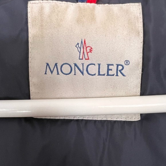 Moncler  Genevrier Down Puffer  Jacket Winter Coat Women’s Size XS Blue Khloe - Picture 4 of 9